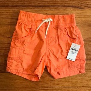 NWT Bright Orange GAP Baby Cargo Shorts. Size 3-6M